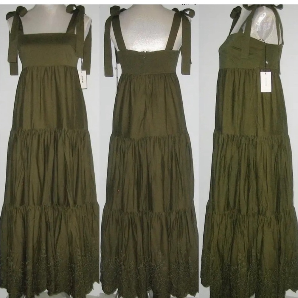 JADON WU Olive textured dress